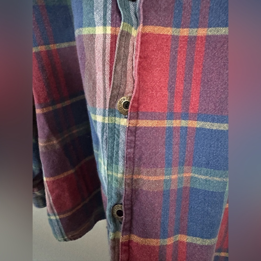 Vintage Fryday club 100% cotton Plaid Button-Up Shirt barn jacket size XL - Picture 5 of 10